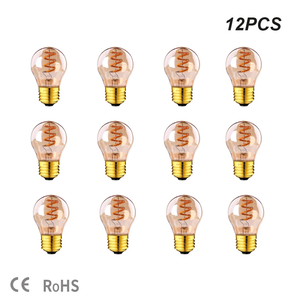 Led Spiral Filament Bulb G45 E27 Edison Amber Flexible Lamp 3W Warm White 2200K 220V Decorative Pendant Lamp for Home