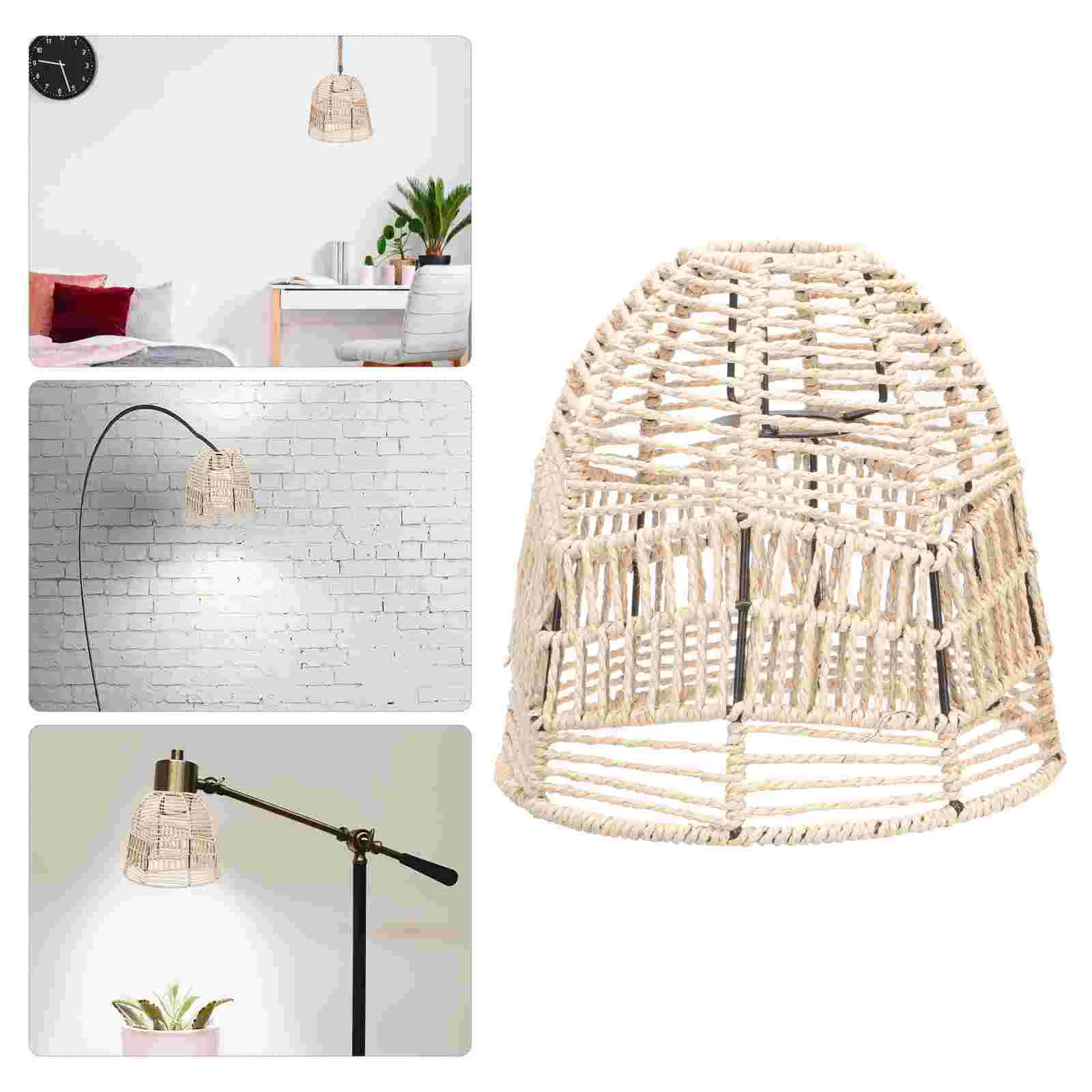 

Rattan Pendant Lamp Shade Vintage Woven Retro Boho Pendant Lamp Chandelier Cover Pendant Lighting Fixture
