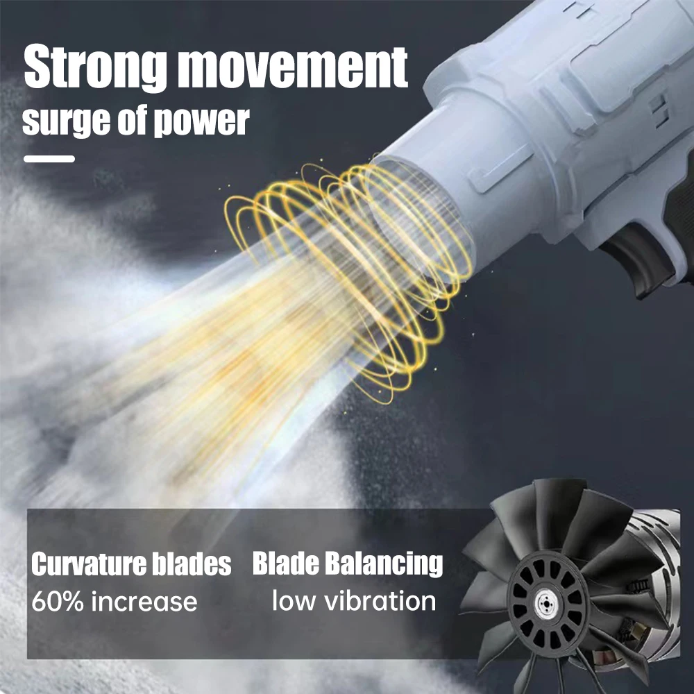 1000W Turbo Fan Violent Fan Thrust Stepless Speed High Power Turbo Fan Leaf Blower Handheld Mini Jet Fan for Makita Battery 6