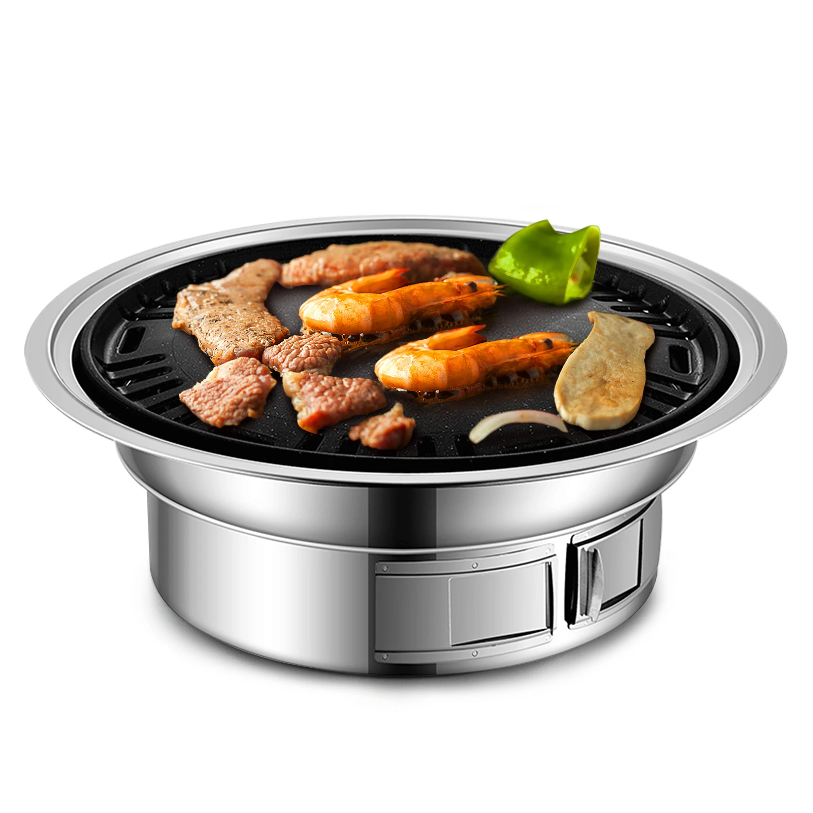 

Charcoal Grill Non-stick Korean Barbecue Grill Portable Stainless Steel BBQ Charcoal Grill Stove Home Outdoor Camping Cooking