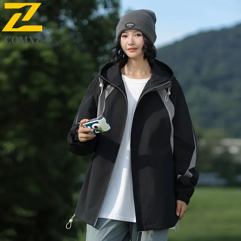 COMXZ Mens Jacket Versatile Lightweight Hiking Travel Windproof Motorcycle Jackets 2025 Street Style Autumn Windbreaker