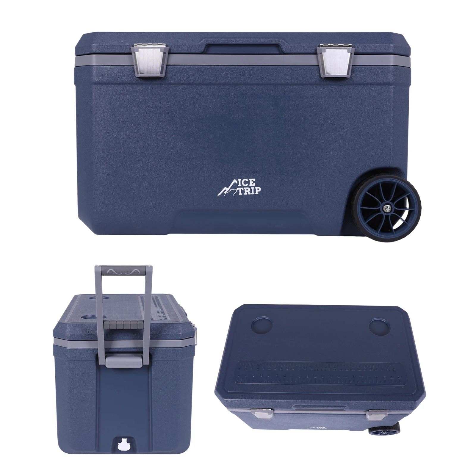 Dark Blue Hard Shell Wheeled Cooler for Beach Camping