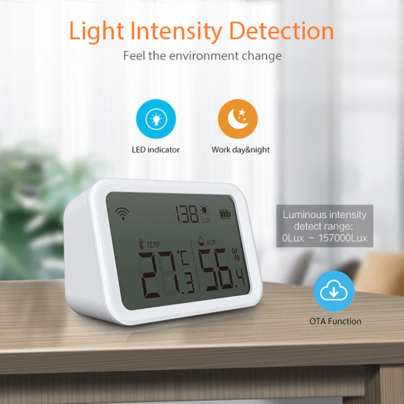 

Smart Thermometer Real-time Detection Battery Display Tuya Smart Thermometer Detector Hygrometer Smart Home