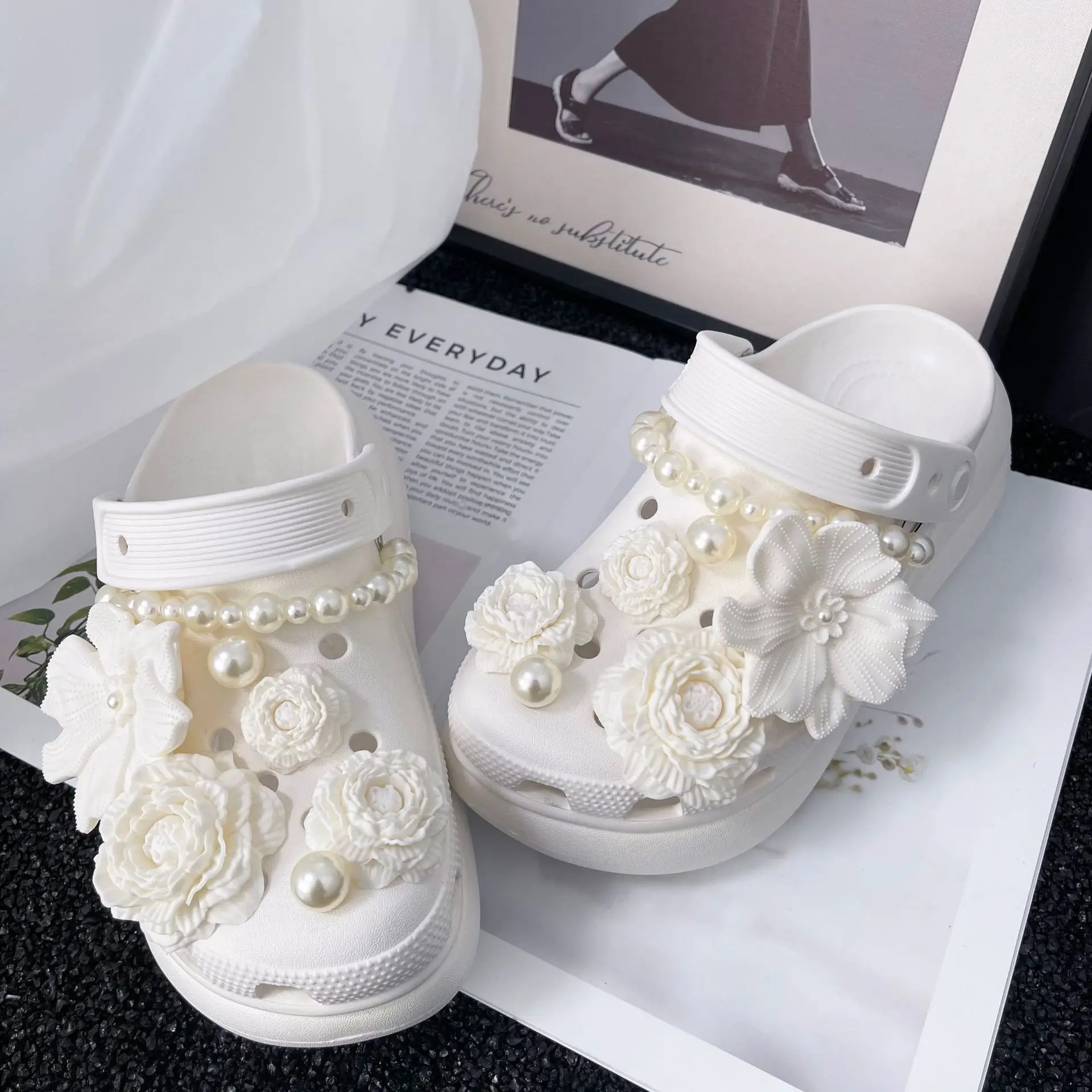 DIY Fashion Flowers Set PVC Shoe Charms Accessories for Clogs