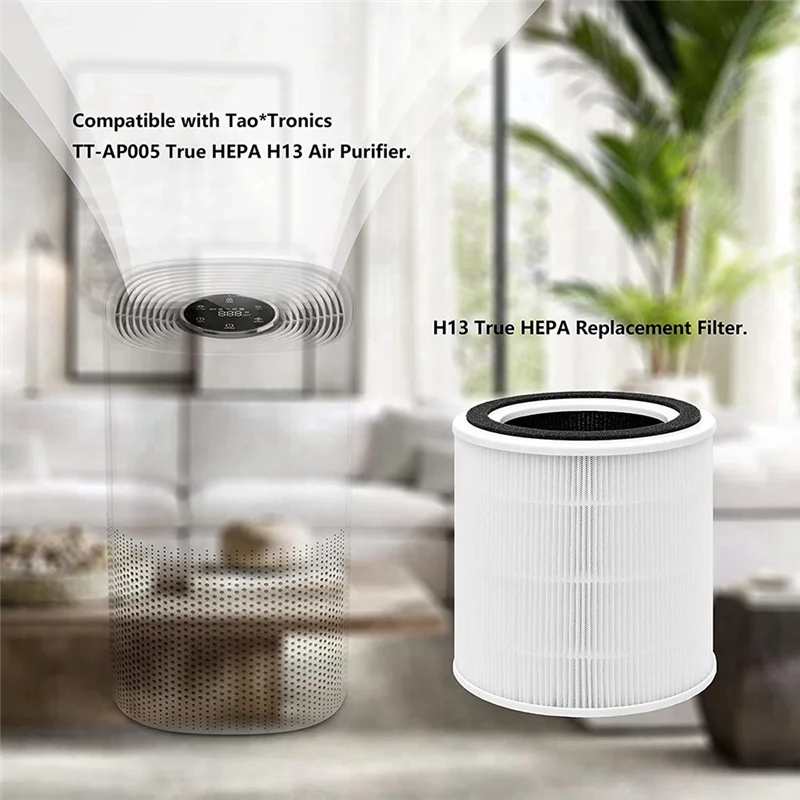 Taotronics TT-AP005 공기 청정기, H13 True HEPA 및 필터 액세서리용 ABBK-AP005 교체 필터