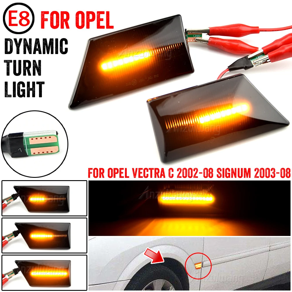 

2PCS For Opel Vectra C 2002-2008 For Opel Signum 2003-2008 2 pieces Led Dynamic Side Marker Turn Signal Light Sequential Blinker