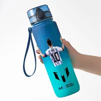 650ml Lionel Messi Blue PC Safe Portable Sports Outdoor Football Star Water Bottle Large Capacity Bottle Messi Fans Gifts 3