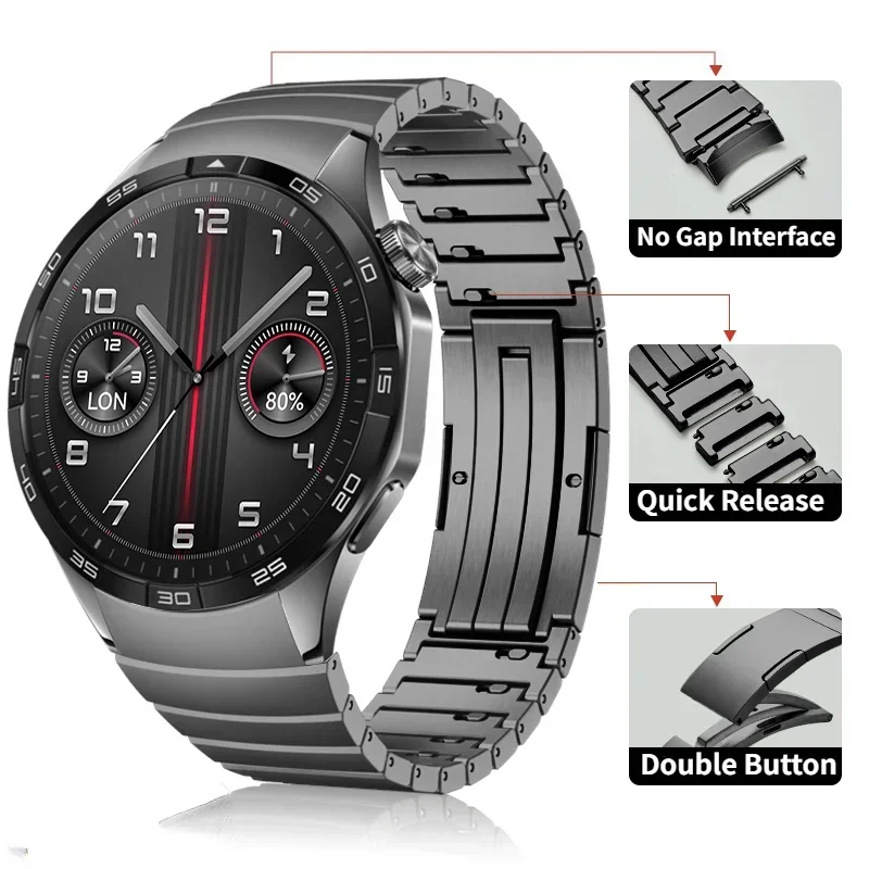 Metal strap For Huawei watch GT4 46mm Stainless steel quick release adjustable wristband For Huawei watch GT4 46mm watchband