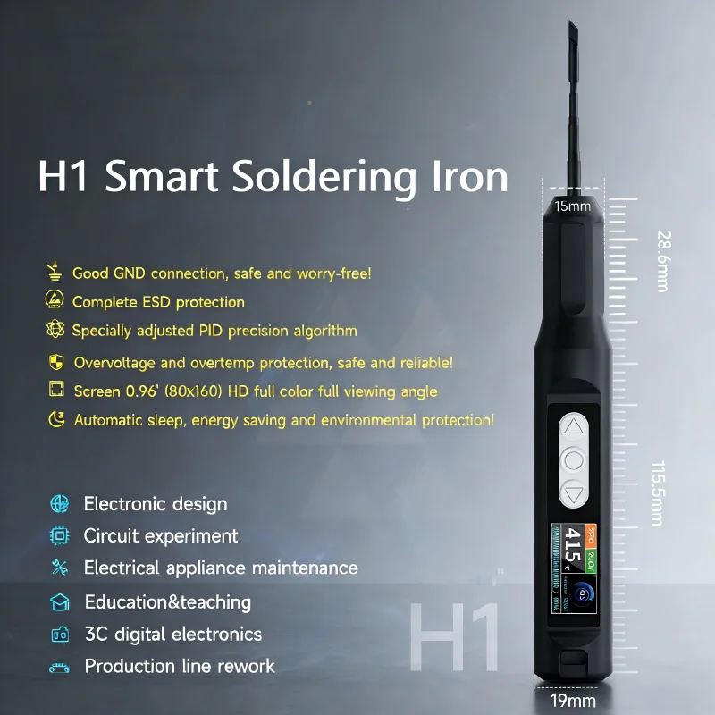 HISEECON H1 스마트 납땜 스테이션 65W 전기 납땜 인두 조절 가능한 일정 온도 고속 가열 납땜 인두 키트