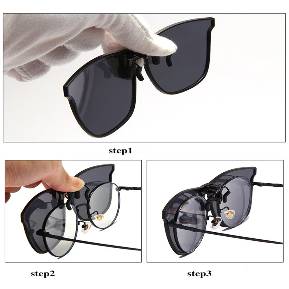 Men Women Clip On Sunglasses Polarizing Color Changing Sunglasses Photochromic Vintage Clip Glasses Night Vision Driving Goggles polarized sunglasses,photochromic sunglasses,night vision sunglasses,driving glasses,anti glare sunglasses