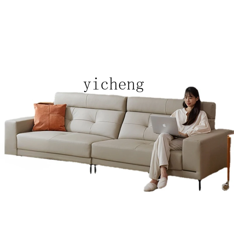 

Zk Modern Light Luxury Leather Sofa First Layer Cowhide Italian Simple Three-Seat Combination Leather Sofa