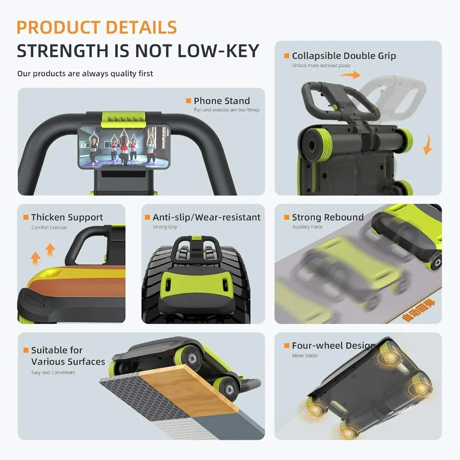 2025 AB Roller Wheel - 4 wheel elbow support abdominal wheel automatic rebound abdominal fat burning weight loss core training e