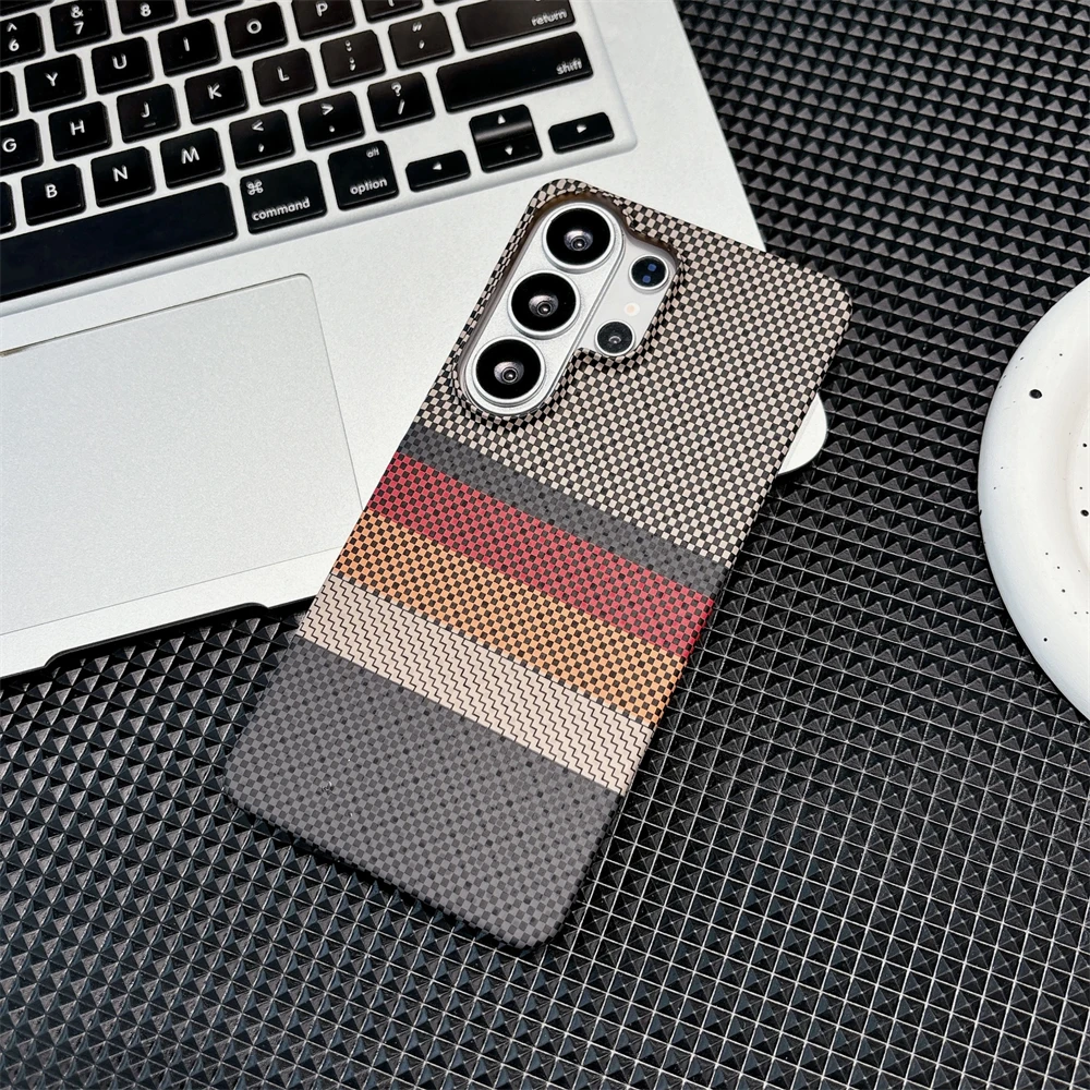 Kevlar Slim Magnetic Carbon Fiber Case with Wireless Charging Capability