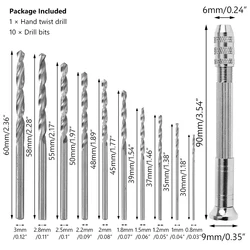 High - Speed Steel Twist Wood Drill Bit Kit for DIY Crafting and Woodworking (Drill Bits Set)