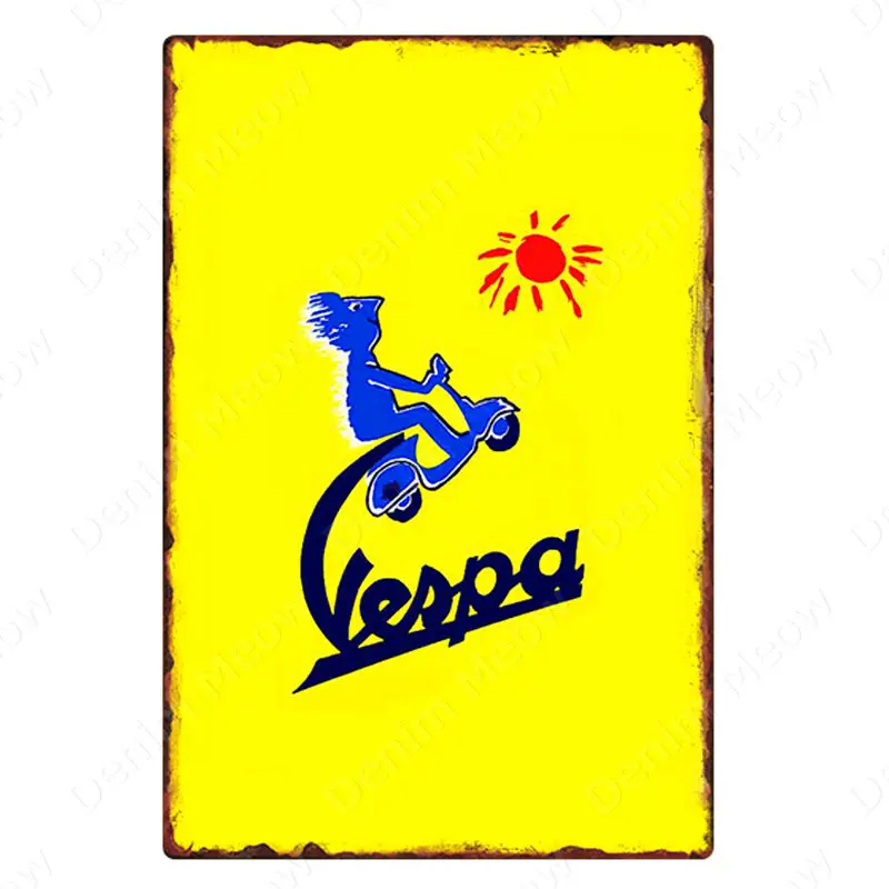 Vespa Retro Tin Sign – 5.9x7.9 Inch Vintage Metal Wall Art For Garage Or Kitchen | Made In Germany Gift For Scooter Fans