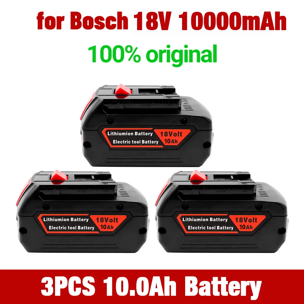 

18V 10.0A Rechargeable Li-ion Battery For Bosch 18V Power tool Backup 10000mah Portable Replacement BAT609 Indicator light