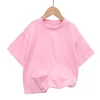 Summer Children's Short Sleeved T-shirt New Fashion Kids Shoulder Down T-shirt Top Cotton Trendy Student  Tee 2-12 Years Old 4