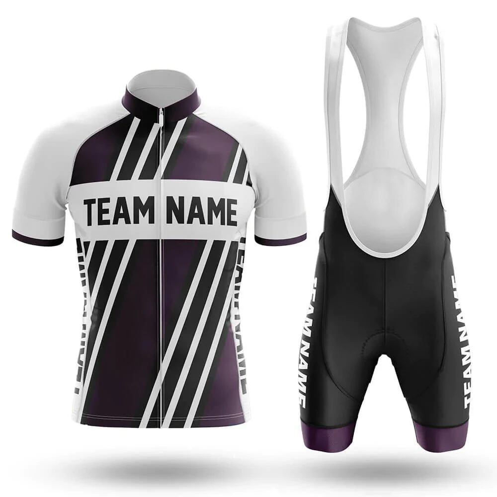 

2022 Custom Team Name M5 Dark Purple - Men's Cycling Jersey And Bib Shorts Suit