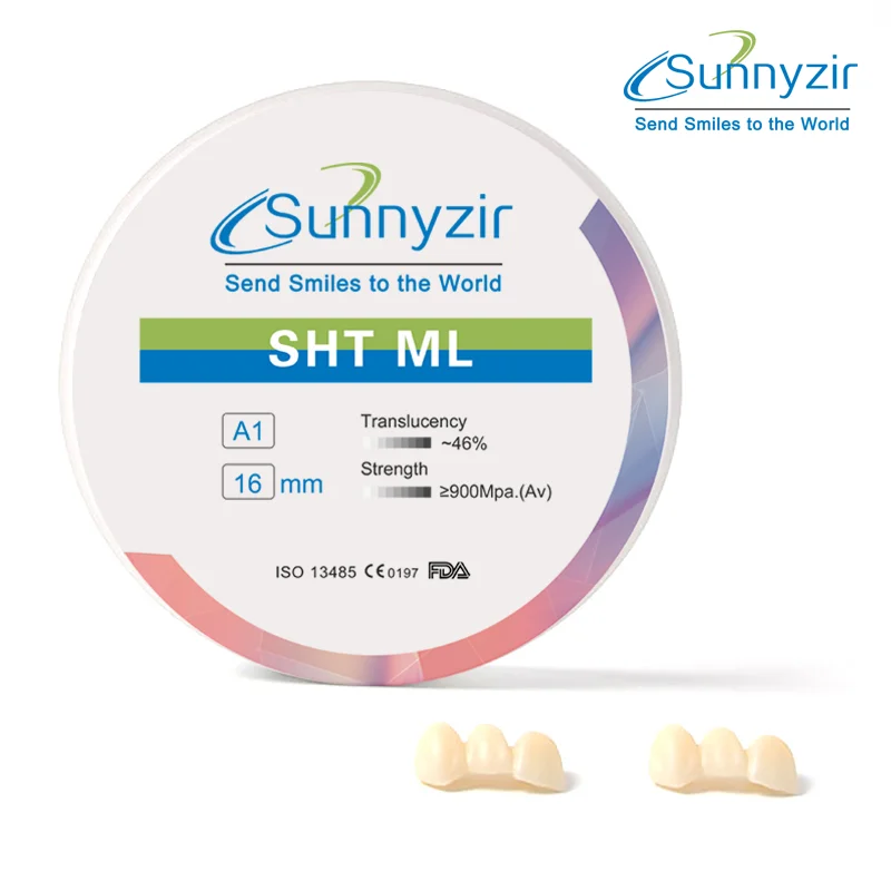 

SHTML Multilayer Zirconia Block A1 A2 A3 Vita 16 & Bleach Cad Cam Disc Milling System Ceramics Material Dental Zrconium Blank