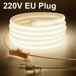 Waterproof LED Strip Light with EU Power Plug for Home Decor and Under Cabinet Lighting (Natural White)
