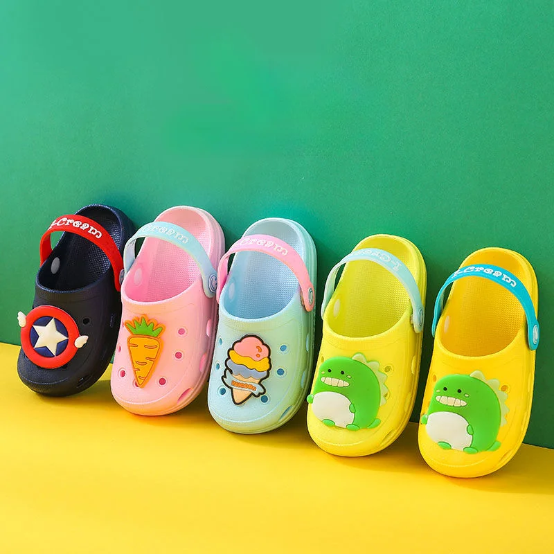 Cartoon Dinosaur Children Clogs Summer Comfort Light Non-Slip Outdoor Sandals Anti-collision Toe Slip-On Kids Shoes Beach Shoes cartoon dinosaur children clogs summer comfort light non slip outdoor sandals anti collision toe slip on kids shoes beach shoes