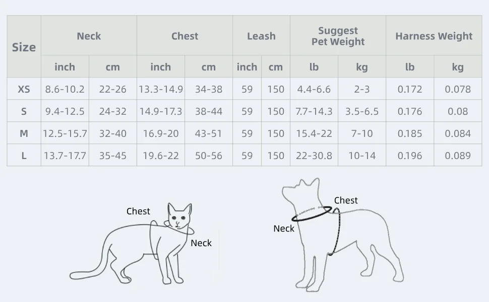 Harnais et laisse respirants pour petits chiens et chats_voghion.com