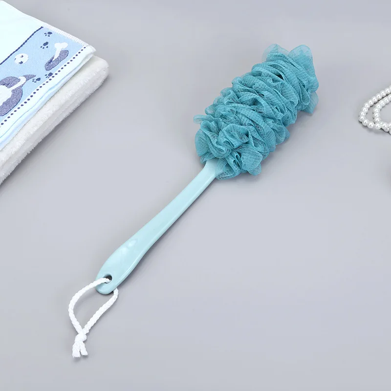 Description Picture 4 of itemBathroom Shower Brush Body Cleaning Accessories Body Bath Shower Scrubber Brushes Long Handle Hanging Soft Mesh Back Sponges New