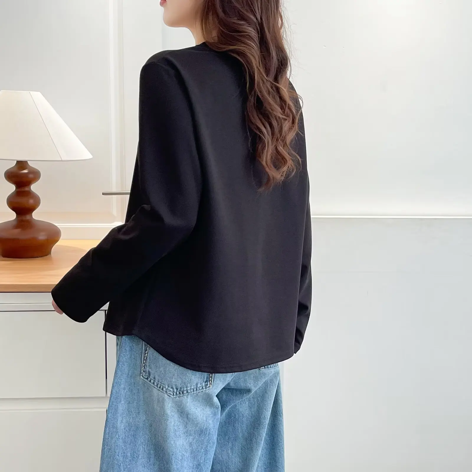 Fashion Plus Size Women's T-Shirt Autumn Basic Student Long Sleeve Print O-Neck Tops 957