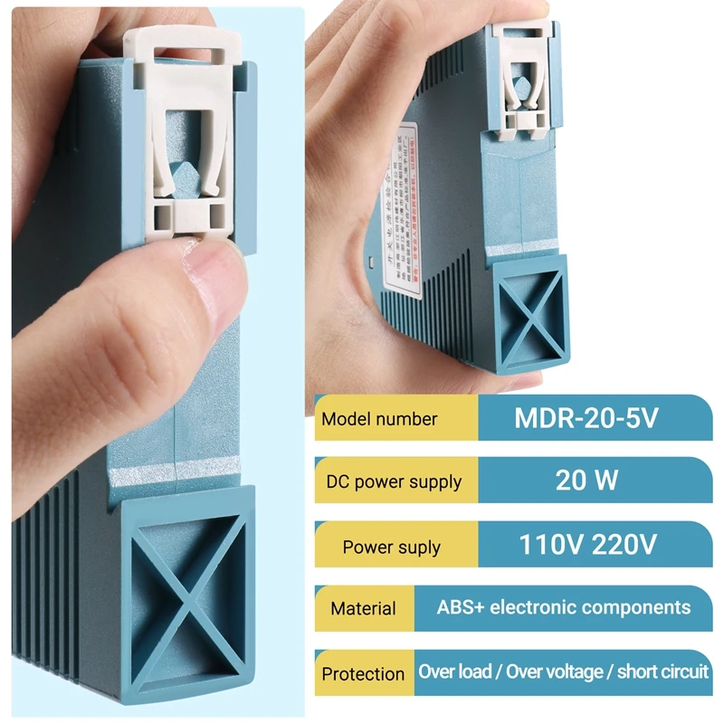Din 레일 전원 공급 장치, Ac-DC 드라이버, 전압 조정기, 전원 공급 장치, 110V, 220V, 20W