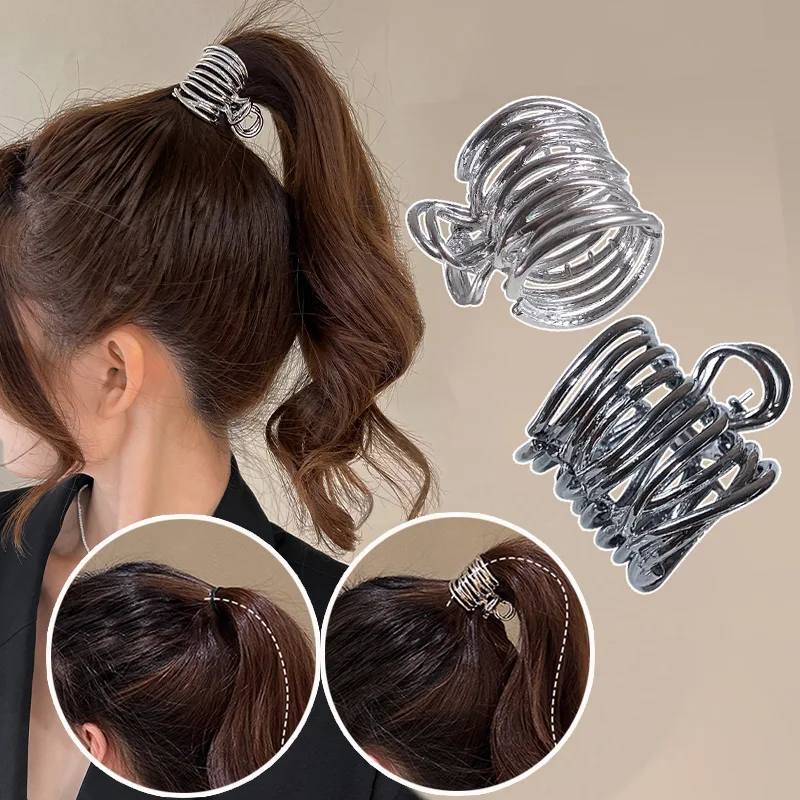 

2023 New Punk Style Alloy Hollow Hair Claws Girl High Ponytail Clip Fixed Hairpin Claw Clip Hair Accessories