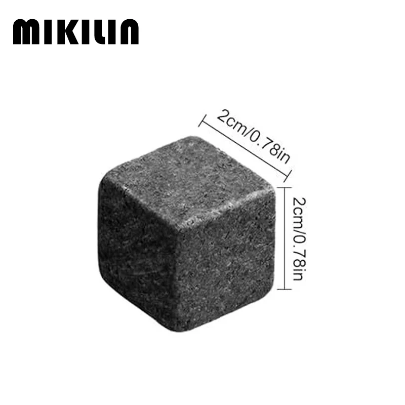 6Pcs Whiskey Stones Ice Cubes Set Wine Beer Cooler Reusable Natural Granite Whisky Chilling Rock Wedding Gift Bar Accessories ice cubes whiskey stones