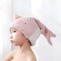New Shark Dry Hair Cap Soft Microfiber Shower Cap Towel Bath Hats for Women Quick Drying Soft for Kid Turban Head Girl Towel 4
