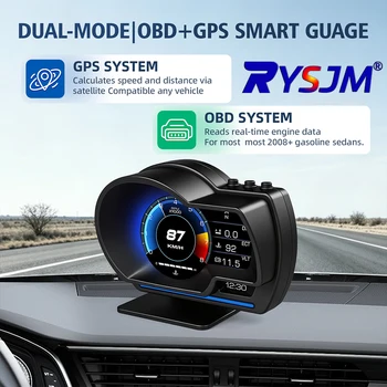Display Head-Up Digitale OBD2+GPS con Allarme Velocità e RPM Turbo per Camion - Sistema Avanzato di Assistenza alla Guida