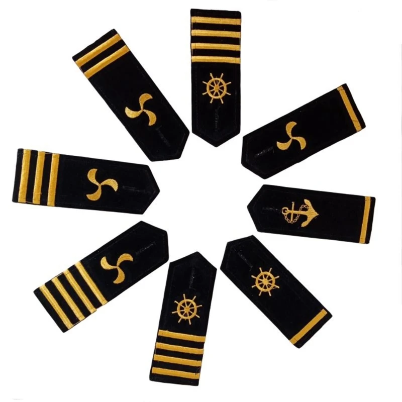 

Professional Uniform Epaulets Embroidery Shoulder Boards Nondeform Captain Uniform Epaulet for Cosplay Costume