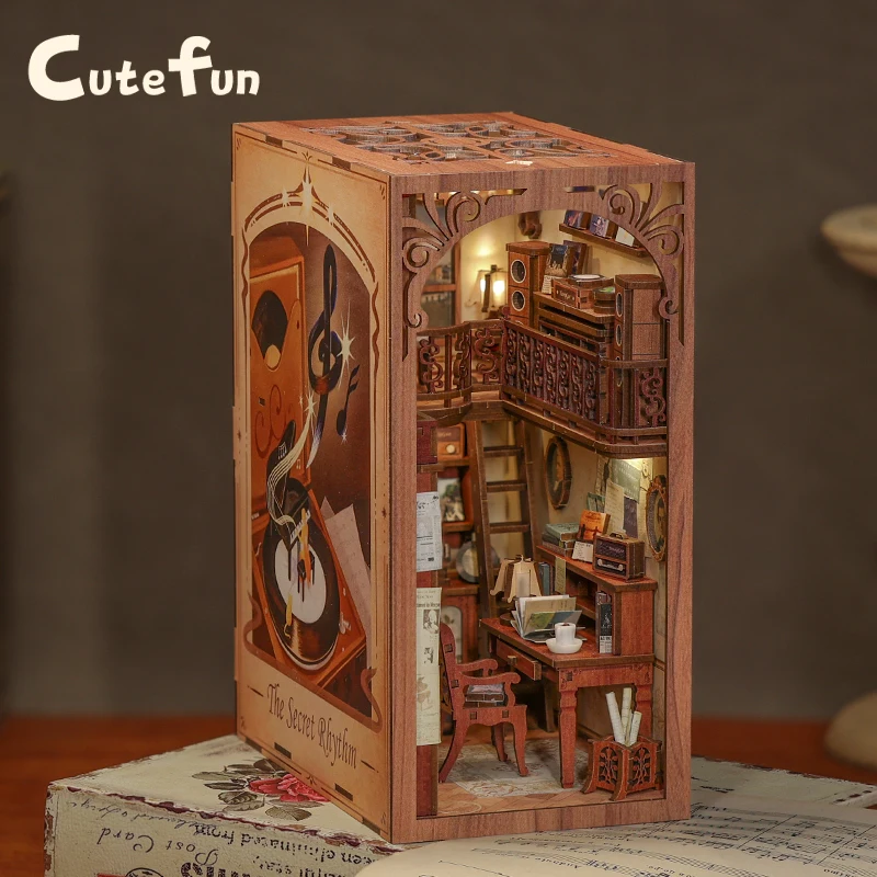 Cutefun-Book-Nook-Kit-Secret-Rhythm-DIY-Miniature-BOOK-NOOK-With-Touch-Lights-for-Handmade ...