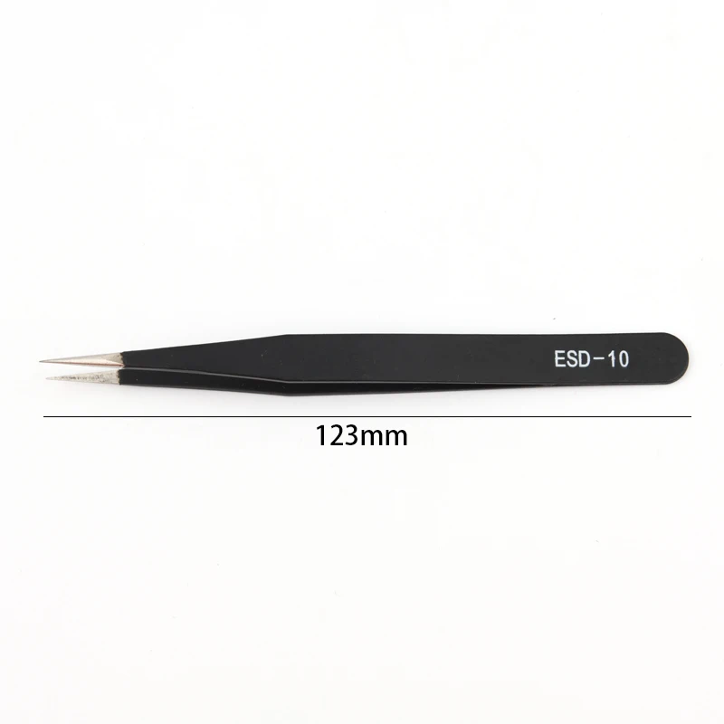 Anti-static stainless steel tweezers maintenance tools industrial precision curved straight tweezers 1Pc