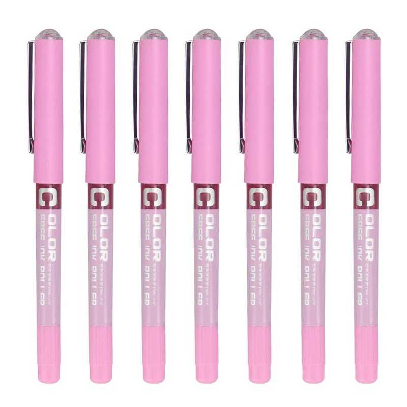 High Capacity Liquid Gel Pens - 7 Piece Set with 0.5mm Fine Tips for Smooth Writing and Note Taking