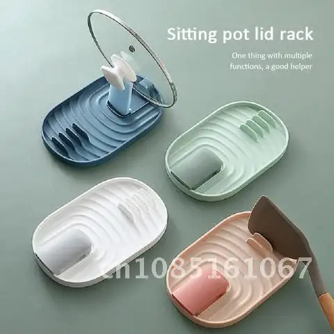 

Storage Shelf Cookware Pot Lid Spatula Holder Racks Tools Ladle Spoon Rest Holder Utensil Multiuse Organizer Pad Kitchen Storag