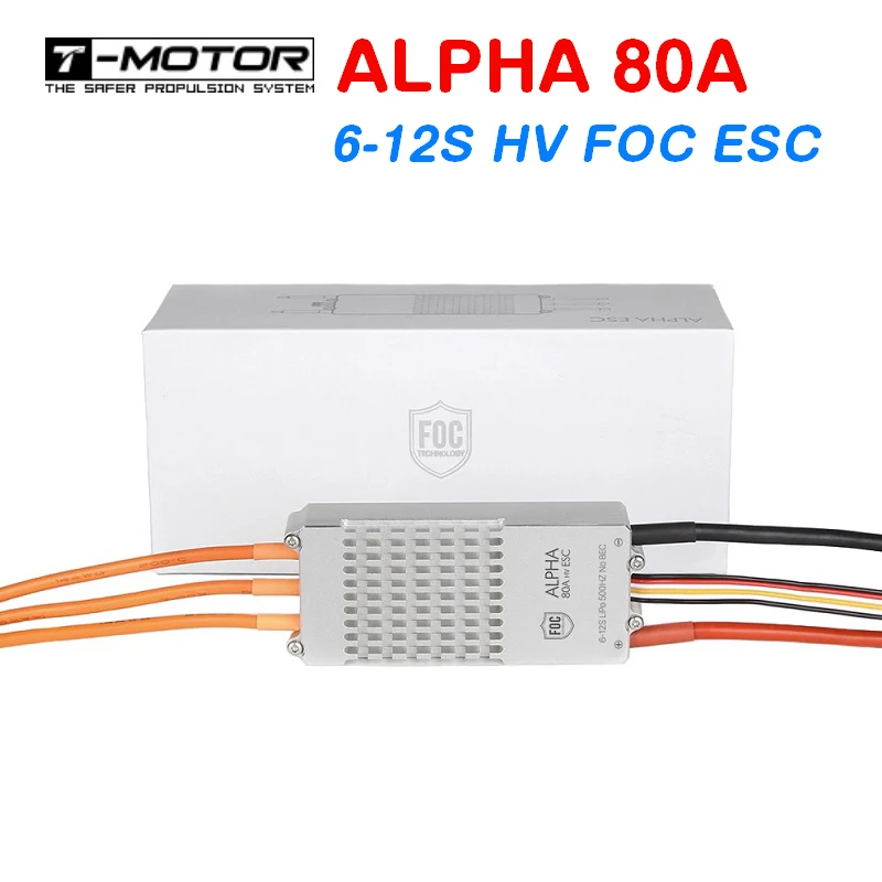 

T-motor ALPHA 80A 12S HV FOC ESC For Helicopter Multi-rotor Quadcopter UAV RC Drones T-motor P80 P60