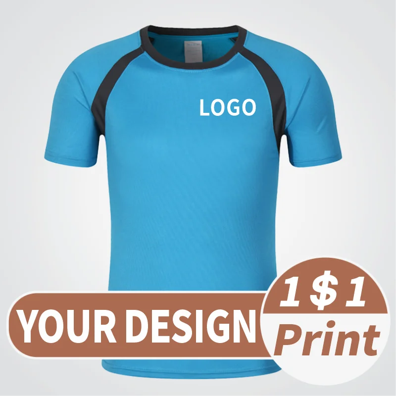 T-shirt sportive personalizzate per la primavera e l'estate, stampa personalizzata di loghi freschi e ad asciugatura rapida