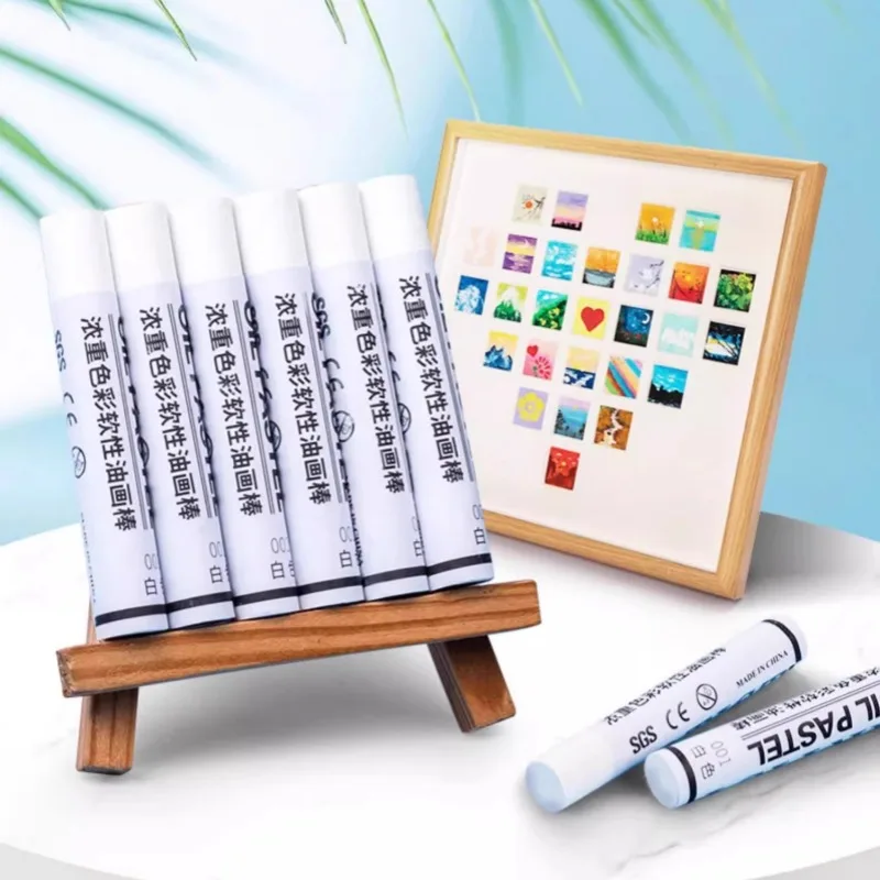Heavy Color Oil Painting Pastel White Colors Super Soft Oil-Based Brushes Refill Children's Paint Graffiti Crayon Kids Art Set oil pastels,colored crayons,oil painting sticks,children painting supplies