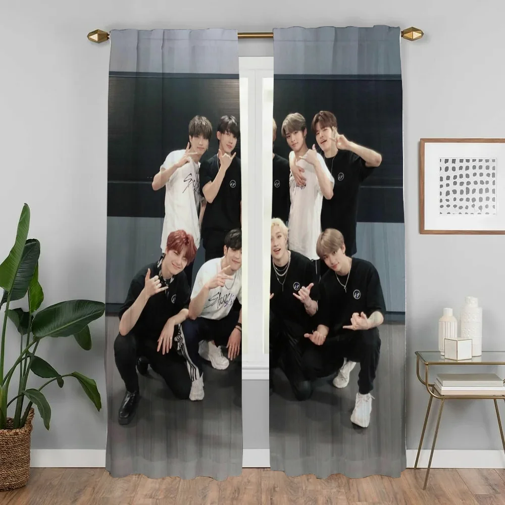 Anti-mosquito Curtains for Living Room Curtain Stray Kids Partition Home Interior Curtains 2 Pieces Shades Halloween Decoration 3