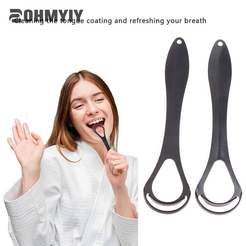 

Скребок для языка портативный двухслойный, многоразовый скребок для языка из нержавеющей стали, 1 шт.
