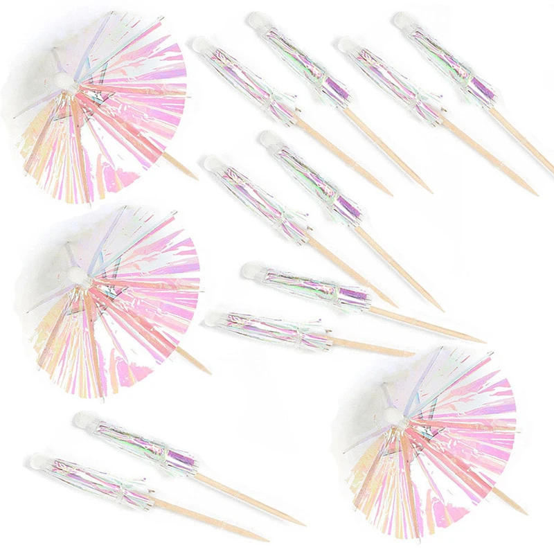 10 Stück Papierschirm CupCake Topper Cocktail Sonnenschirm Getränk Regenschirm Hawaiian Tropical Party Geburtstag Hochzeit Party Dekoration