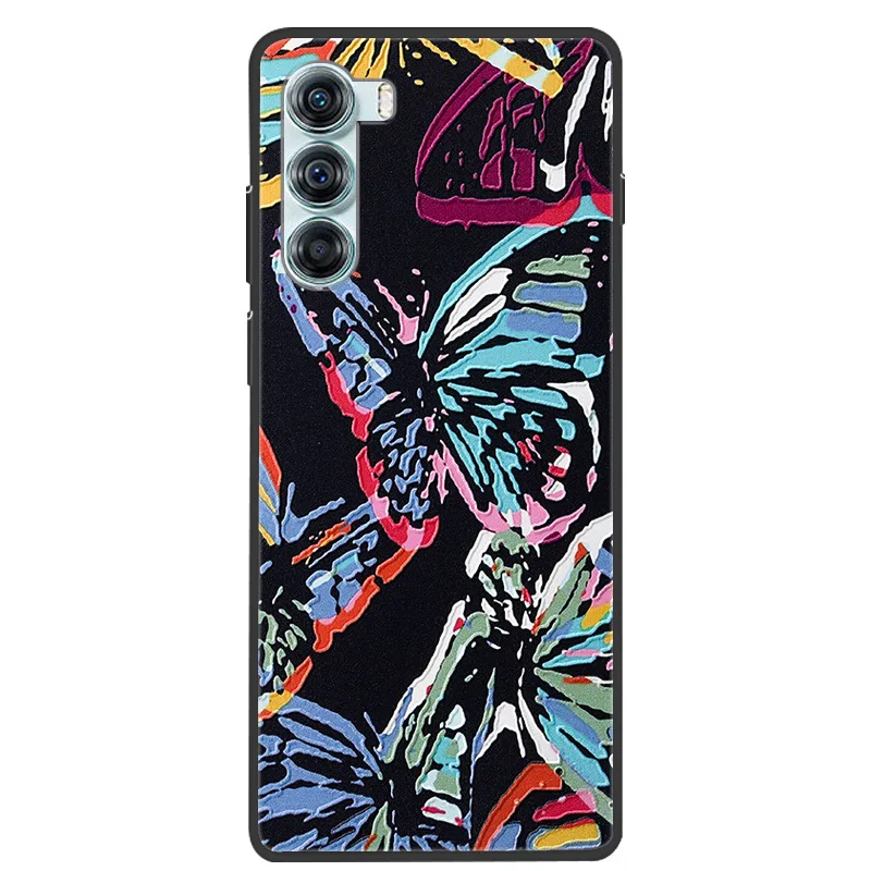 Фото 3D рельефный силиконовый чехол для Motorola Moto Edge S30 Capas Moto S30 Pro, чехлы для телефонов, мультяшный мягкий защитный черный бампер S30Pro №3