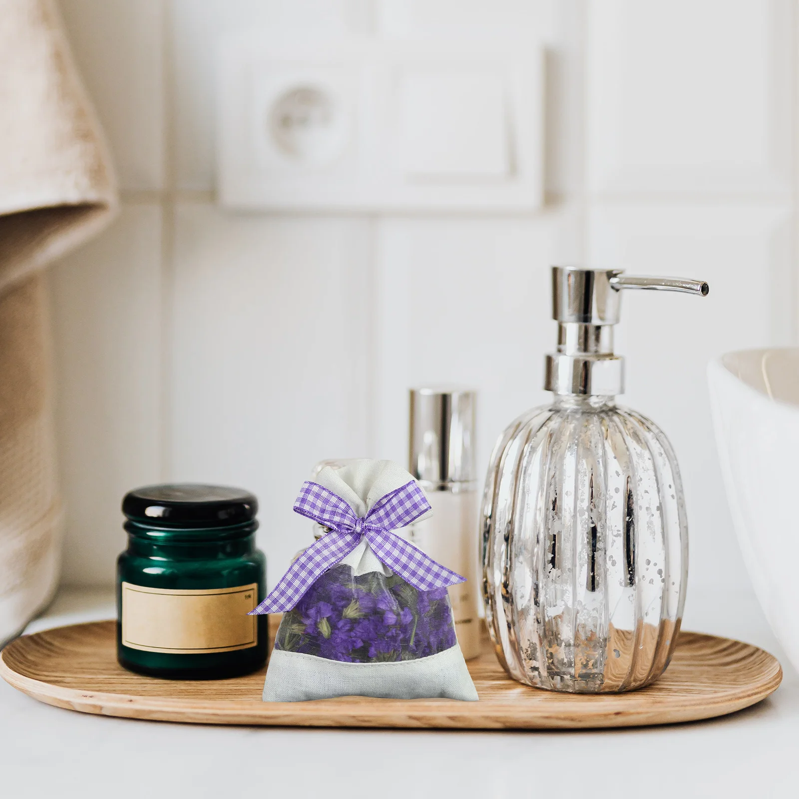 10pcs Simple Lavender Sachet Empty Sachet Bag Portable Scented Lavender Pouch