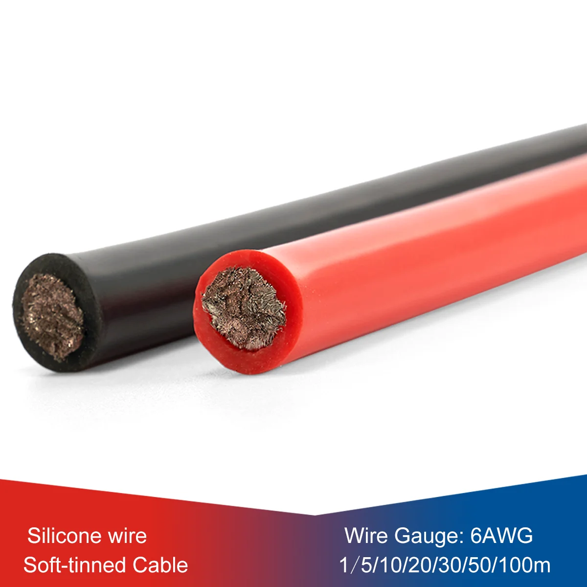 Cavi In Silicone 6Awg Filo Di Rame Stagnato Flessibile Fili Elettrici Resistenti Al Calore Per Cavi Batteria Per Auto Pannello Solare Cavo Di Alimenta