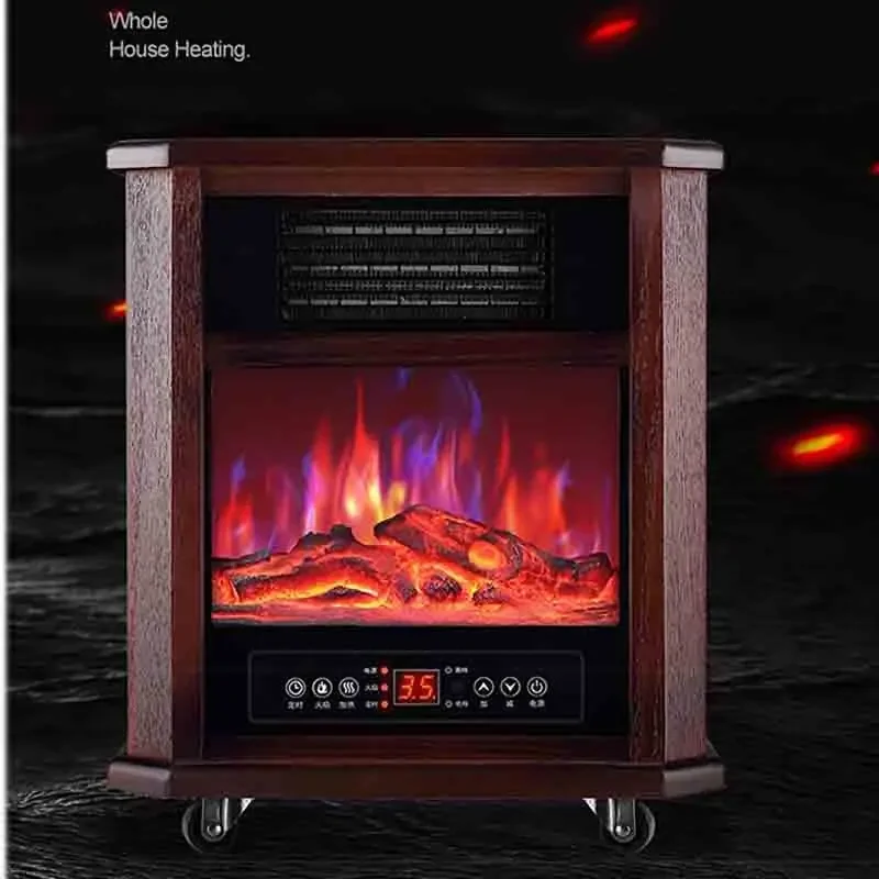 2000W Air Heater Household Fireplace, Air Heater, Electric Heater, Electric Fireplace, Solid Wood 5
