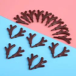 20 - Piece Mini Antler Snowman Hand Craft Set - Christmas & New Year Ornament Decorations in White/Brown (Brown)