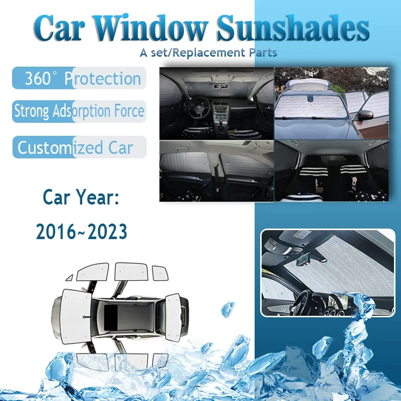 Car Sunshades For Volkswagen VW Touran MK2 5T 2016-2023 Side Window Sunscreen Coverage Sunshades Cover Anti-UV Car Accessories